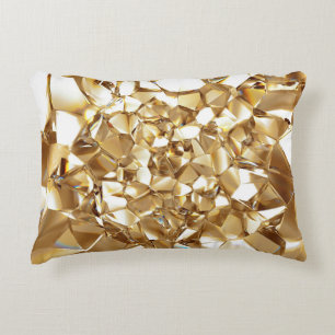 Almofada Decorativa Textura de ouro de abstrato de 3D.