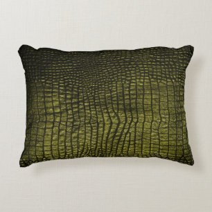 Almofada Decorativa Textura luxuosa de crocodilo escuro.