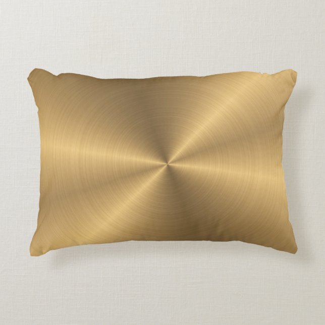 Almofada Decorativa Textura radial metálica Dourado personalizada (Frente)