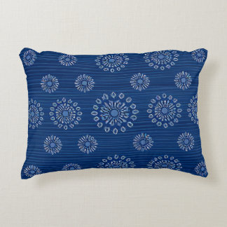 Almofada Decorativa Textura solar azul elegante com padrão floral