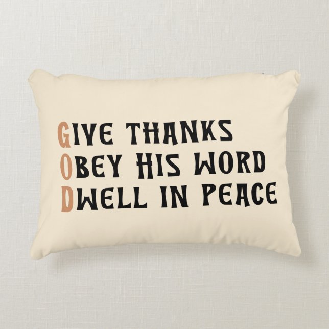 Almofada Decorativa Thanksgiving Pillow – GOD & AMEN Faith Quote (Frente)
