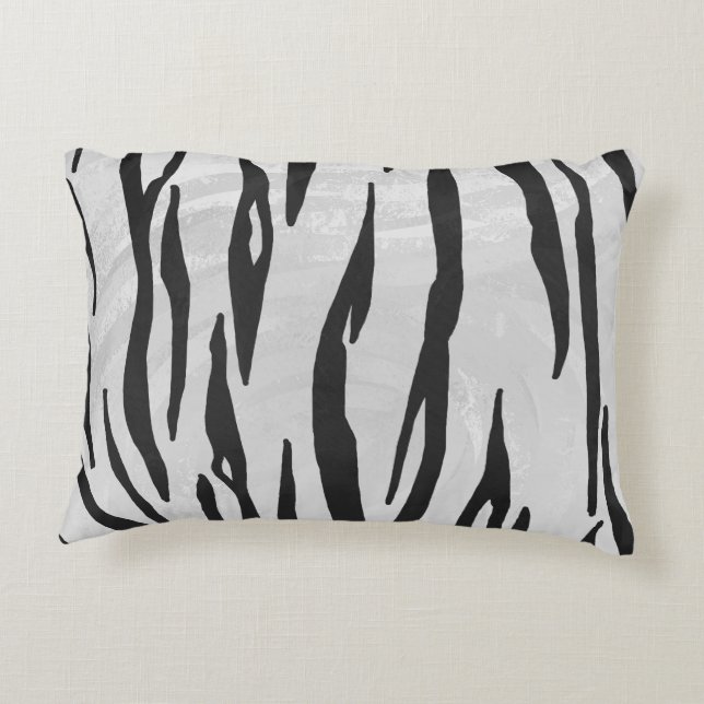 Almofada Decorativa Tigre Impressão preto e branco (Verso)