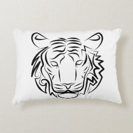 Almofada Decorativa Tigre Tribal Preto e Branco