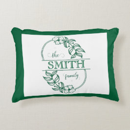 Almofada Decorativa Tipografia Floral Minimalista Verde Personalizada
