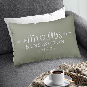 Almofada Decorativa Tipografia Personalizada Senhora Senhor Verde Salv