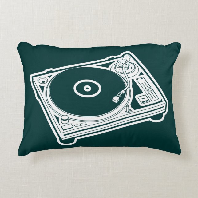 Almofada Decorativa Toca-discos de Cera Antiga (Vinil) (Frente)