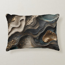 Almofada Decorativa Tom Abstracto Terroso Orgânico Camadas de Pedra