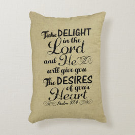 Almofada Decorativa Tome prazer no verso da Bíblia Lorde Salm 37 4