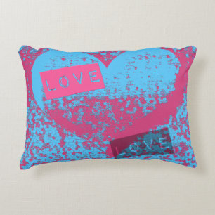 Almofada Decorativa Totalmente Epic Retro Colors Love Heart Design
