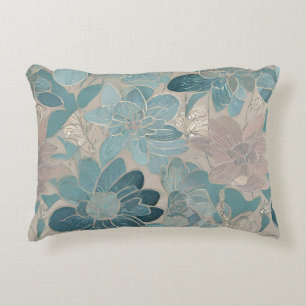 Almofada Decorativa Trabalho de arte de flor azul japonesa