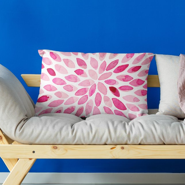Almofada Decorativa Traços de pincel de aquarela - paleta rosa (Criador carregado)