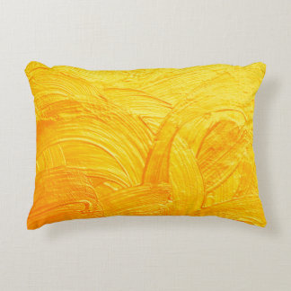 Almofada Decorativa Traços de pincel e curvas de abstrato de ouro
