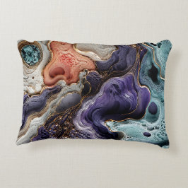 Almofada Decorativa Travesseira Abstrata de Coral Verde-azulado Roxo |