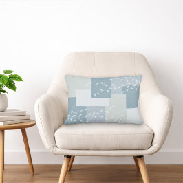 Almofada Decorativa Travesseira de Acabamento Botânico Branco Azul Emp