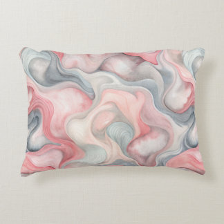 Almofada Decorativa “Travesseira de Acento Rosa e Cinza Abstrato