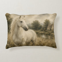Travesseira de Casa de Campo Vintage Cavalo Branco