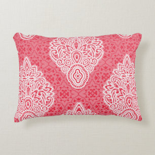 Almofada Decorativa Travesseiro Acabamento Floral Rosa Decoração