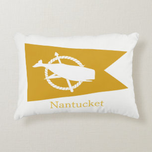 Almofada Decorativa Travesseiro amarelo da bandeira da baleia de