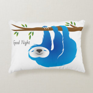 Almofada Decorativa Travesseiro azul do bom dia da boa noite da