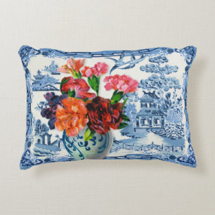 Almofada Decorativa Travesseiro azul dos cumprimentos do salgueiro
