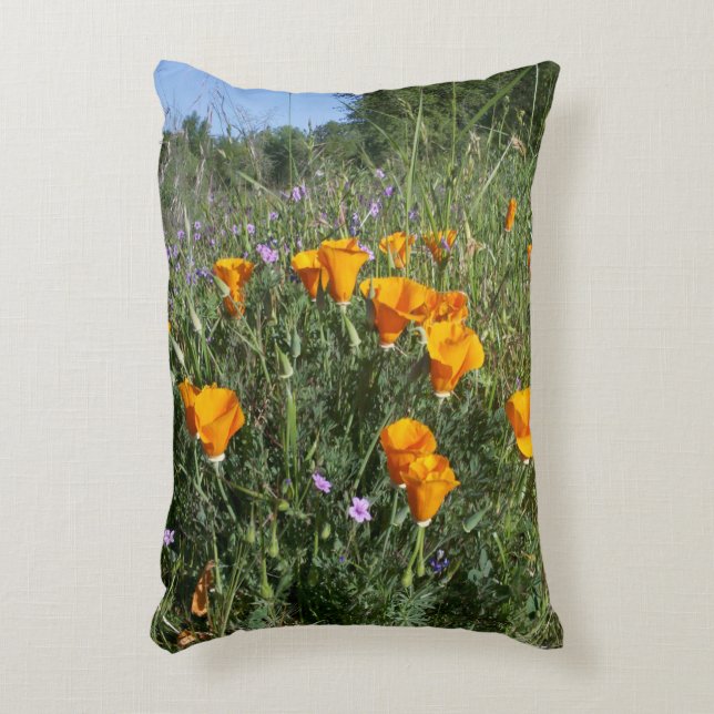 Almofada Decorativa Travesseiro California Poppy (Frente(Vertical))