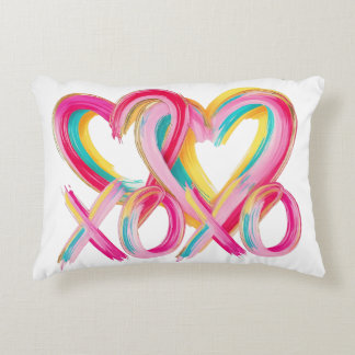 Almofada Decorativa Travesseiro Colorido de Coração XOXO | Dia dos Nam