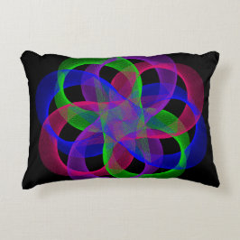 Almofada Decorativa Travesseiro com Acento Geométrico de Malha de Dupl