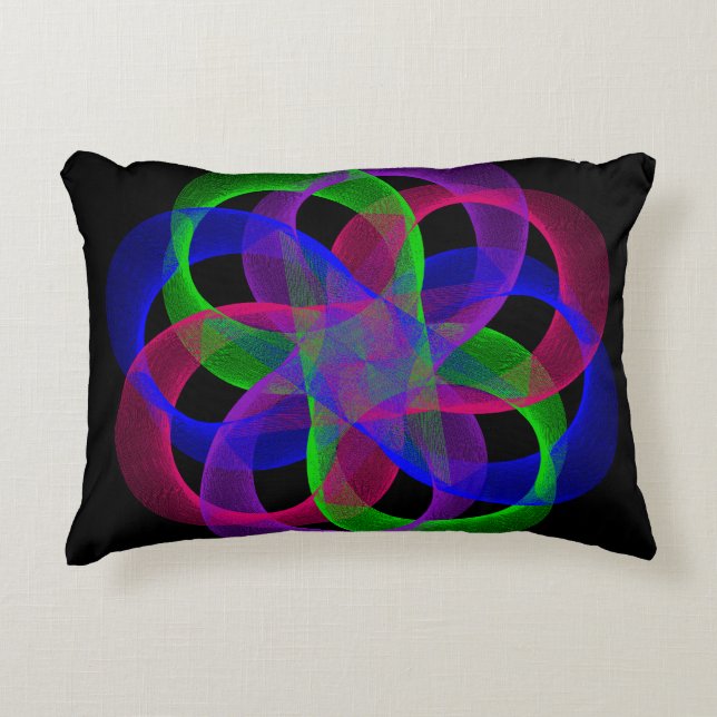 Almofada Decorativa Travesseiro com Acento Geométrico de Malha de Dupl (Frente)