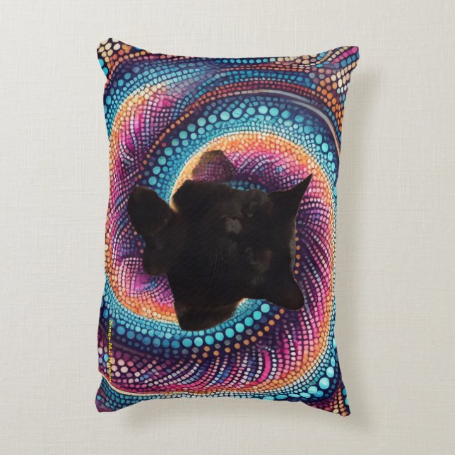 Almofada Decorativa Travesseiro com Acento O Mia do Gato (Verso(Vertical))