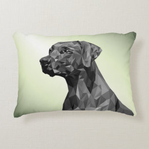 Almofada Decorativa Travesseiro com Acento Verde de Cachorro Geométric