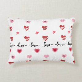 Almofada Decorativa Travesseiro Coração de São Valentim Texto de Amor