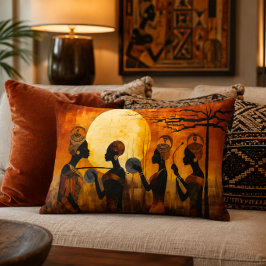 Almofada Decorativa Travesseiro de Acabamento de Herança Africana 16x1