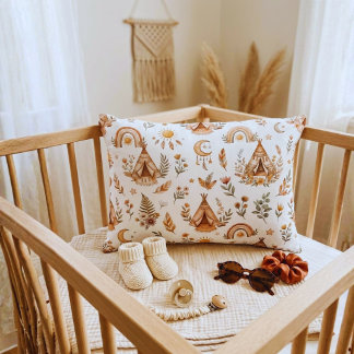 Almofada Decorativa Travesseiro de Acabamento em Aquarela Boho Arco-ír