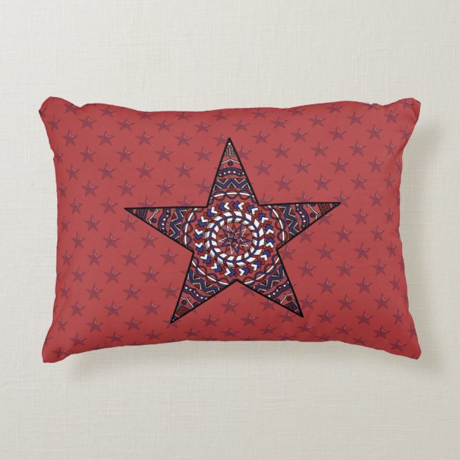 Almofada Decorativa Travesseiro de Acen­to Estrela da Independência (Frente)