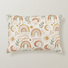 Almofada Decorativa Travesseiro de Acen­to para Berçário Boho Arco-íri