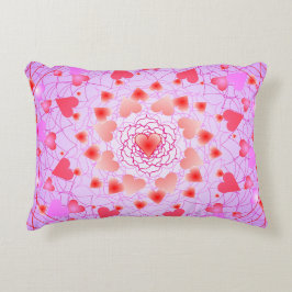 Almofada Decorativa Travesseiro de Acento com Padrão de Corações Rosas