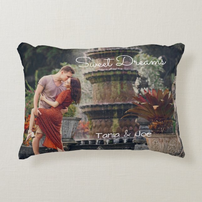 Almofada Decorativa Travesseiro de acento de foto & sonhos doces - per (Frente)