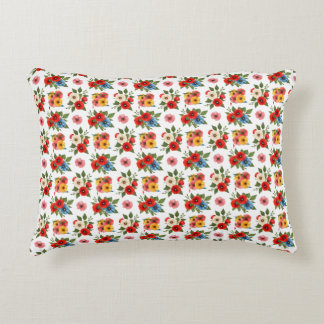 Almofada Decorativa Travesseiro de Acento de Padrão Floral de Papoula