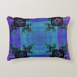 Almofada Decorativa Travesseiro de Alegria Fractal Aqua e Lilás