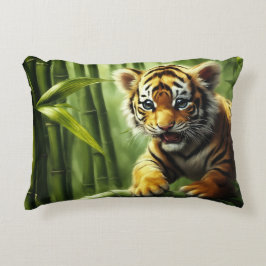 Almofada Decorativa Travesseiro de Arremesso do Filhote de Tigre