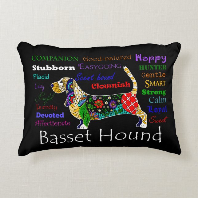 Almofada Decorativa Travesseiro de Basset Hound (Frente)
