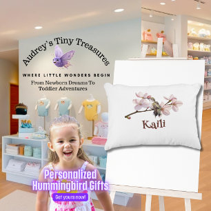 Almofada Decorativa Travesseiro de Bebê Beija-Flor Personalizado