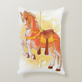 Almofada Decorativa Travesseiro de Cavalo Carrossel Laranja
