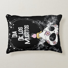 Almofada Decorativa Travesseiro de Caveira Dia de Los Muertos Hallowee