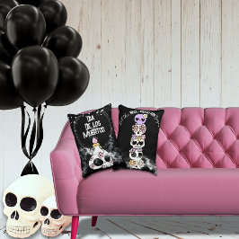 Almofada Decorativa Travesseiro de Caveira Dia de Los Muertos Hallowee