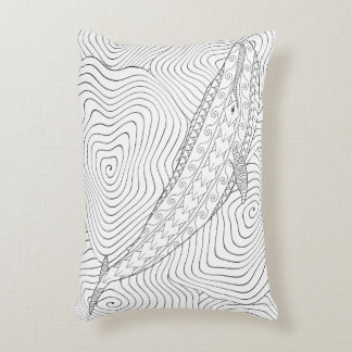 Almofada Decorativa Travesseiro de Coloração para Adultos de Baleia Az