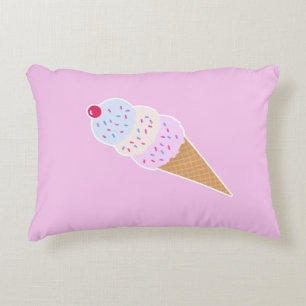 Almofada Decorativa Travesseiro de Cone de Sorvete Delicioso