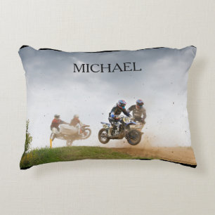 Almofada Decorativa travesseiro de corridas de motocross com nome de c
