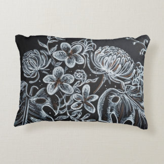 Almofada Decorativa Travesseiro de desenho Floral Preto