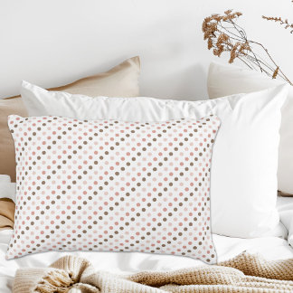 Almofada Decorativa Travesseiro de Destaque da Bolinhas Rosa e Castanh